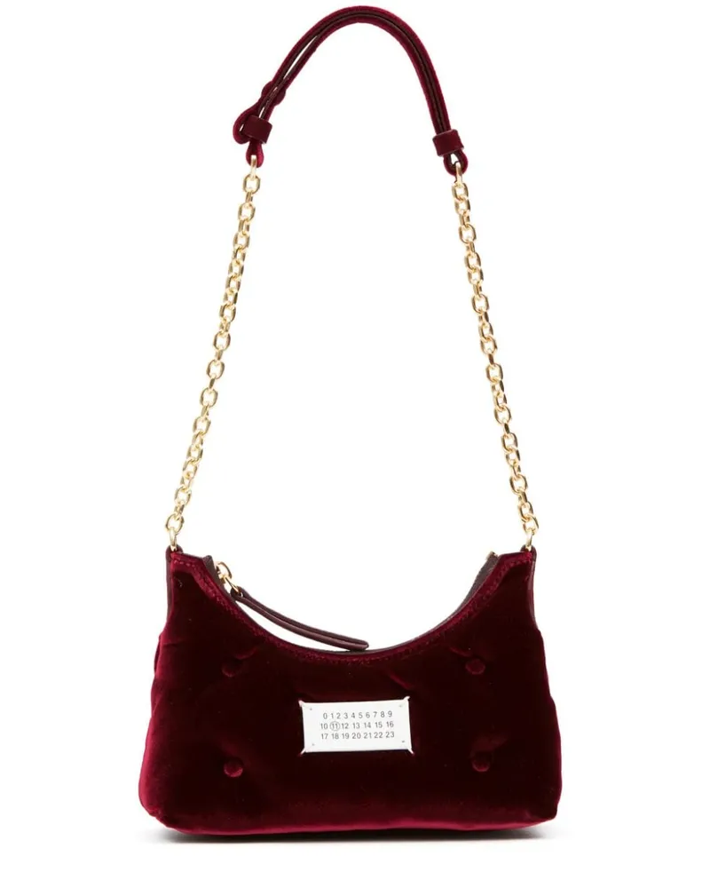 Maison Margiela Micro Glam Slam Schultertasche aus Samt - Rot Rot