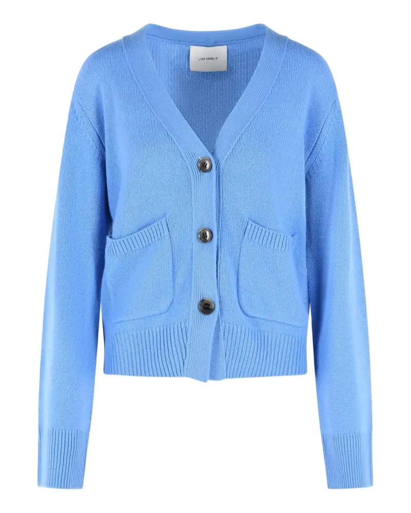 Lisa Yang Danni Cardigan mit V-Ausschnitt - Blau Blau