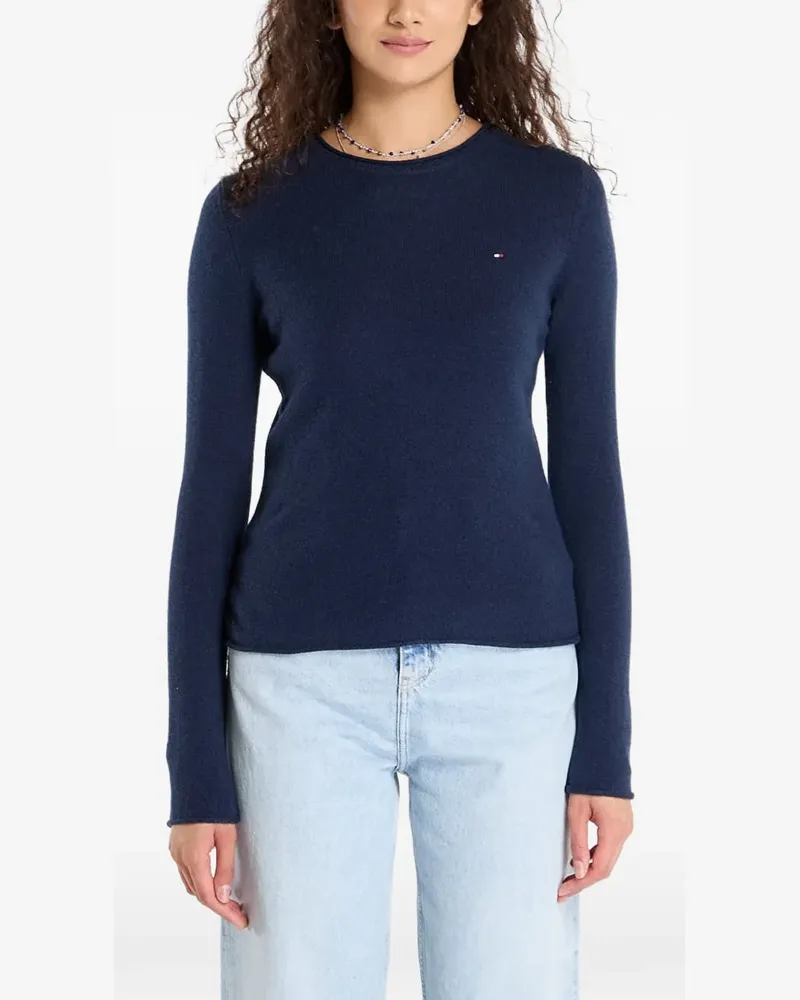 Tommy Hilfiger Pullover mit Logo-Stickerei - Blau Blau