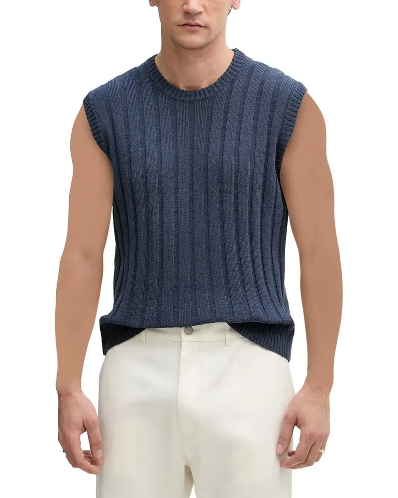 Sisley Pullunder aus geripptem Strick - Blau Blau