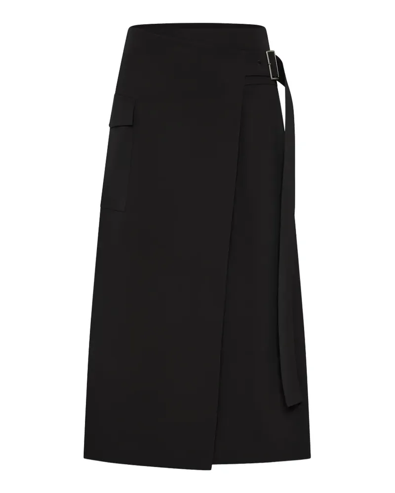 St. Agni belted wrap midi skirt - Schwarz Schwarz