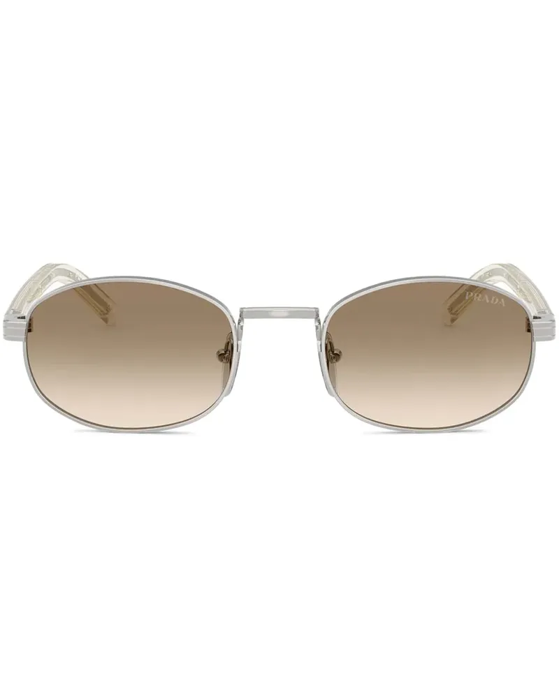 Prada Sonnenbrille mit rundem Gestell - Silber Silber