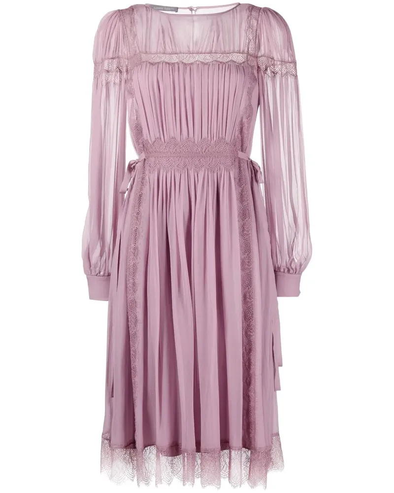 Alberta Ferretti Midikleid aus Seide - Violett Violett