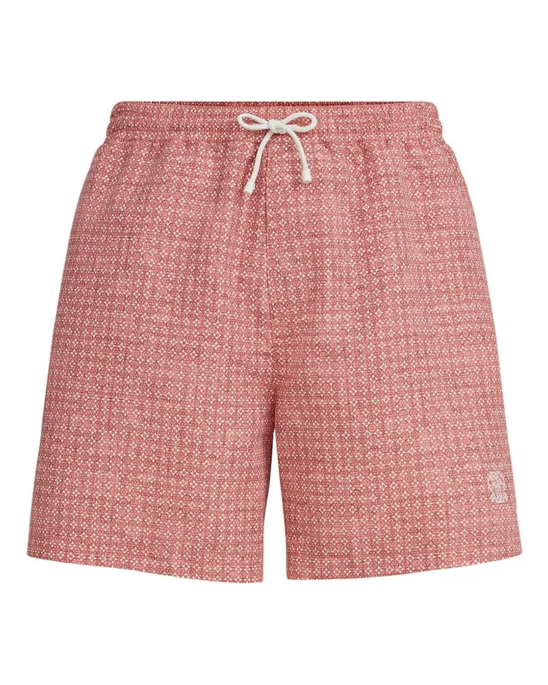 Brunello Cucinelli Badeshorts mit Blumen-Print - Orange Orange