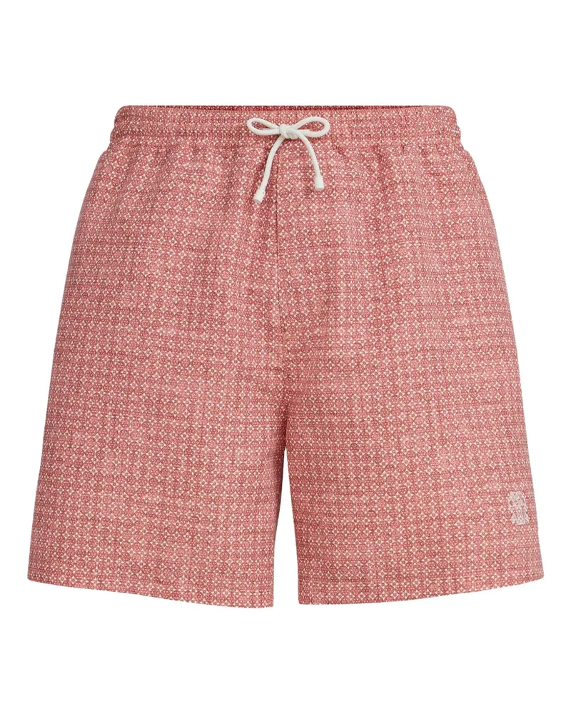 Brunello Cucinelli flower-print swim shorts - Orange Orange
