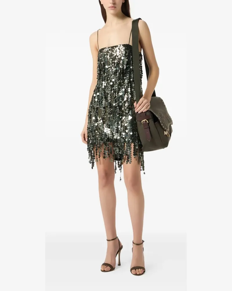 Blumarine Minikleid mit Pailletten - Grün Grün