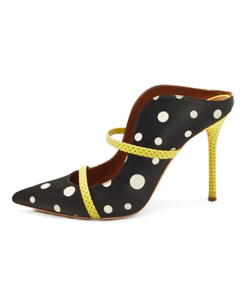 Malone Souliers Maureen Mules mit Polka Dots - Schwarz Schwarz