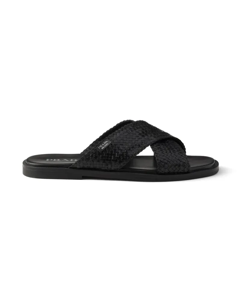 Prada crisscross slides - Schwarz Schwarz