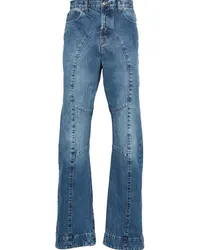 Edward Cuming Gerade Jeans mit Ziernaht Blau