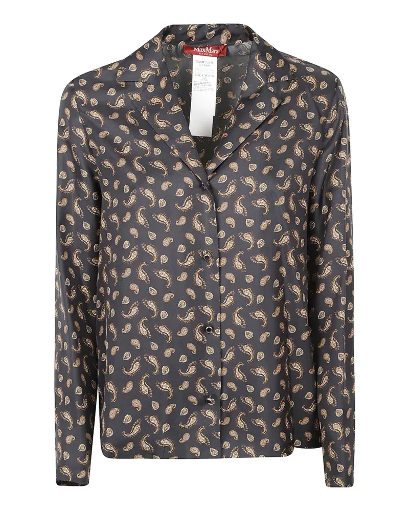 Max Mara Seidenhemd mit Paisley-Print - Blau Blau