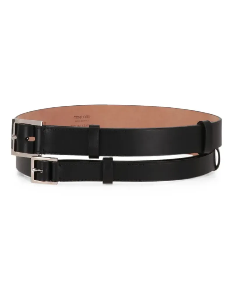 Tom Ford double-strap leather belt - Schwarz Schwarz