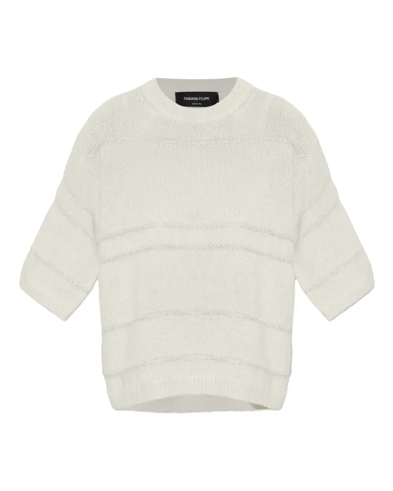 Fabiana Filippi Pullover mit Pailletten und Streifen - Nude Nude