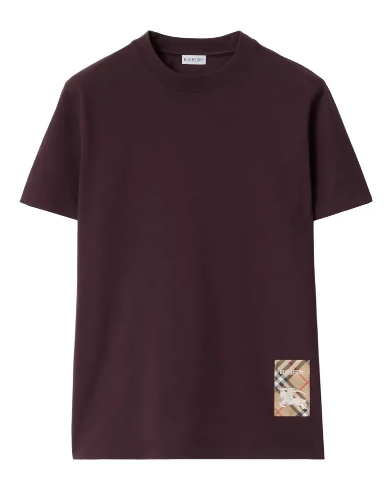 Burberry T-Shirt mit Check-Label - Rot Rot