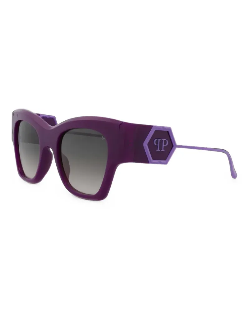 Philipp Plein logo-plaque square-frame sunglasses - Violett Violett