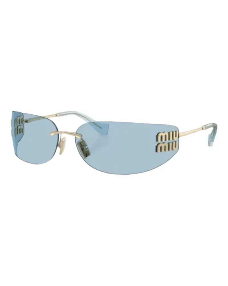 Miu Miu Sonnenbrille mit geometrischem Gestell - Gold Gold