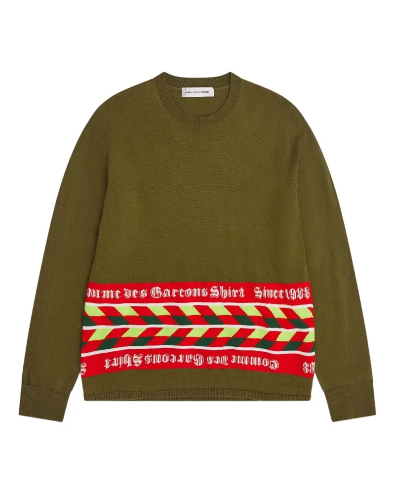 Comme des Garçons Pullover mit gestreiften Einsätzen - Grün Grün