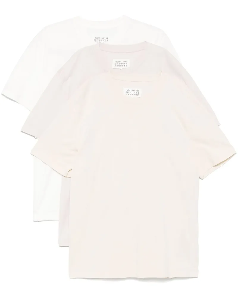 Maison Margiela Set aus drei T-Shirts Weiß