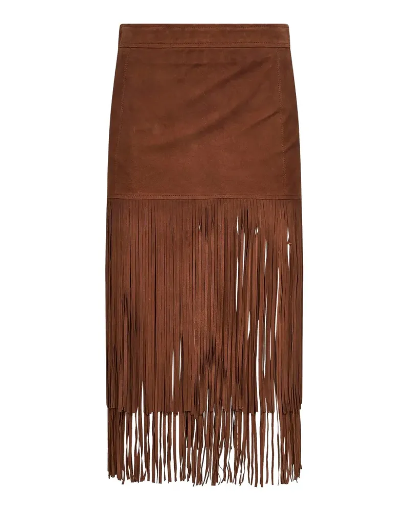 Ermanno Scervino Midirock mit Fransen - Braun Braun
