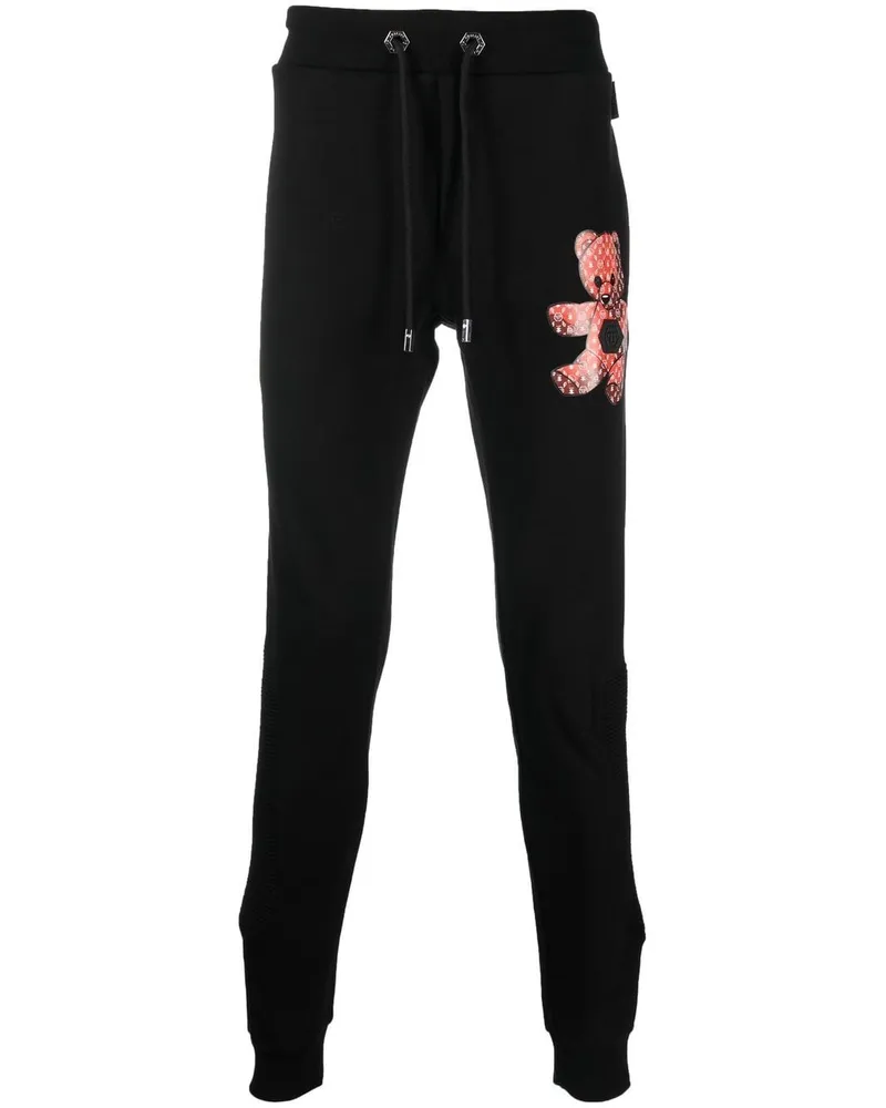 Philipp Plein Jogginghose mit Teddy - Schwarz Schwarz