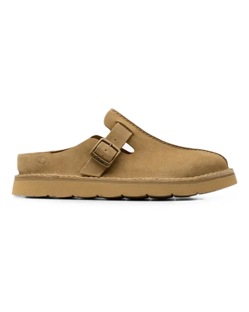 Clarks Solsbury buckle-strap suede mules - Braun Braun
