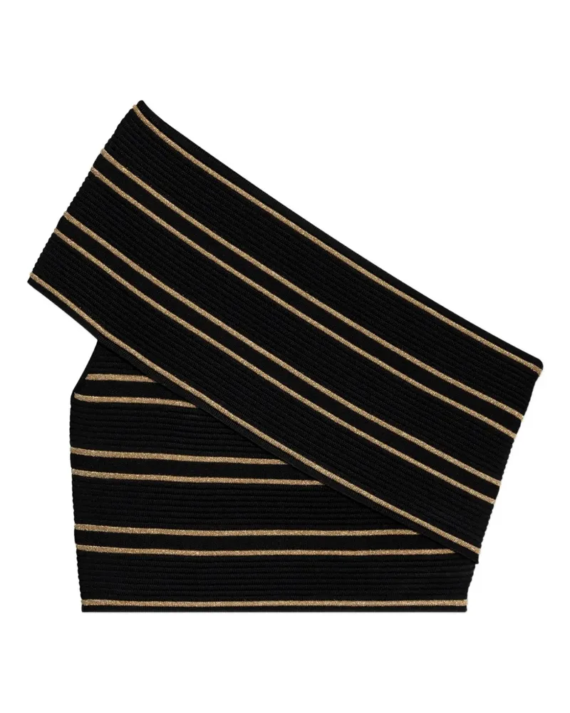 Balmain Gestreiftes Cropped-Top - Schwarz Schwarz
