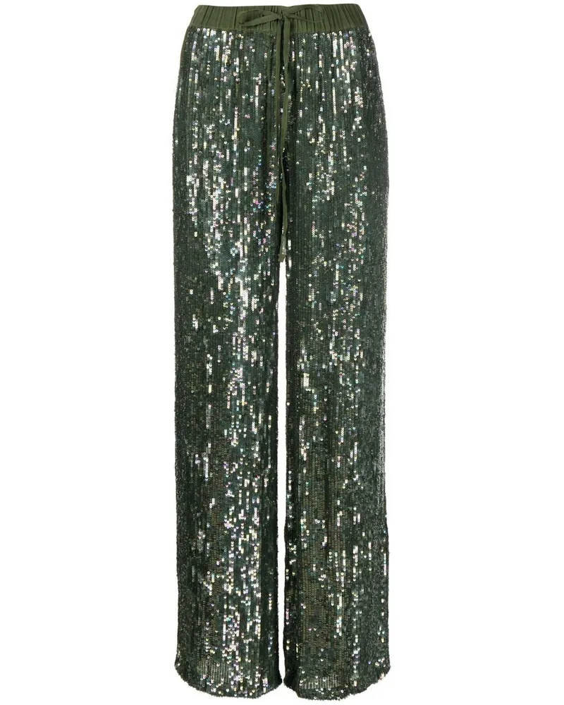 P.A.R.O.S.H. P.A.R.O H. Weite Paillettenhose - Grün Grün