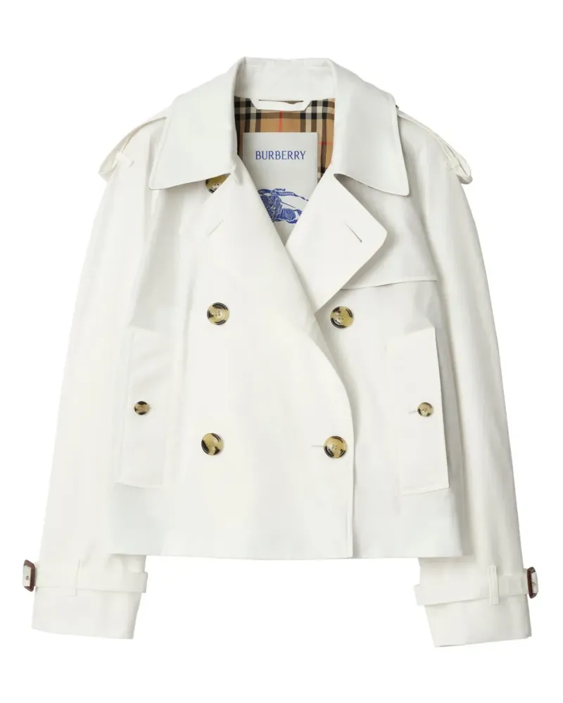 Burberry Doppelreihiger Trenchcoat - Weiß Weiß