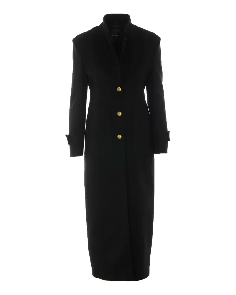 Pinko logo-button turtleneck coat - Schwarz Schwarz