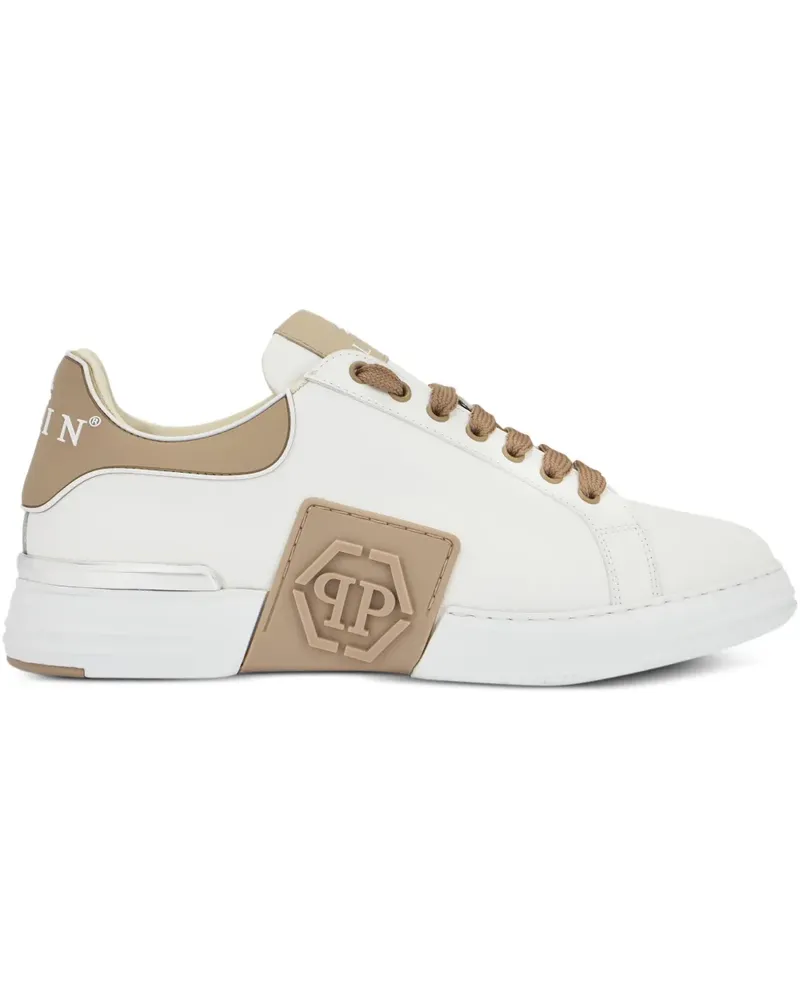 Philipp Plein Phantom Kick$ Sneakers mit Logo-Schild - Weiß Weiß
