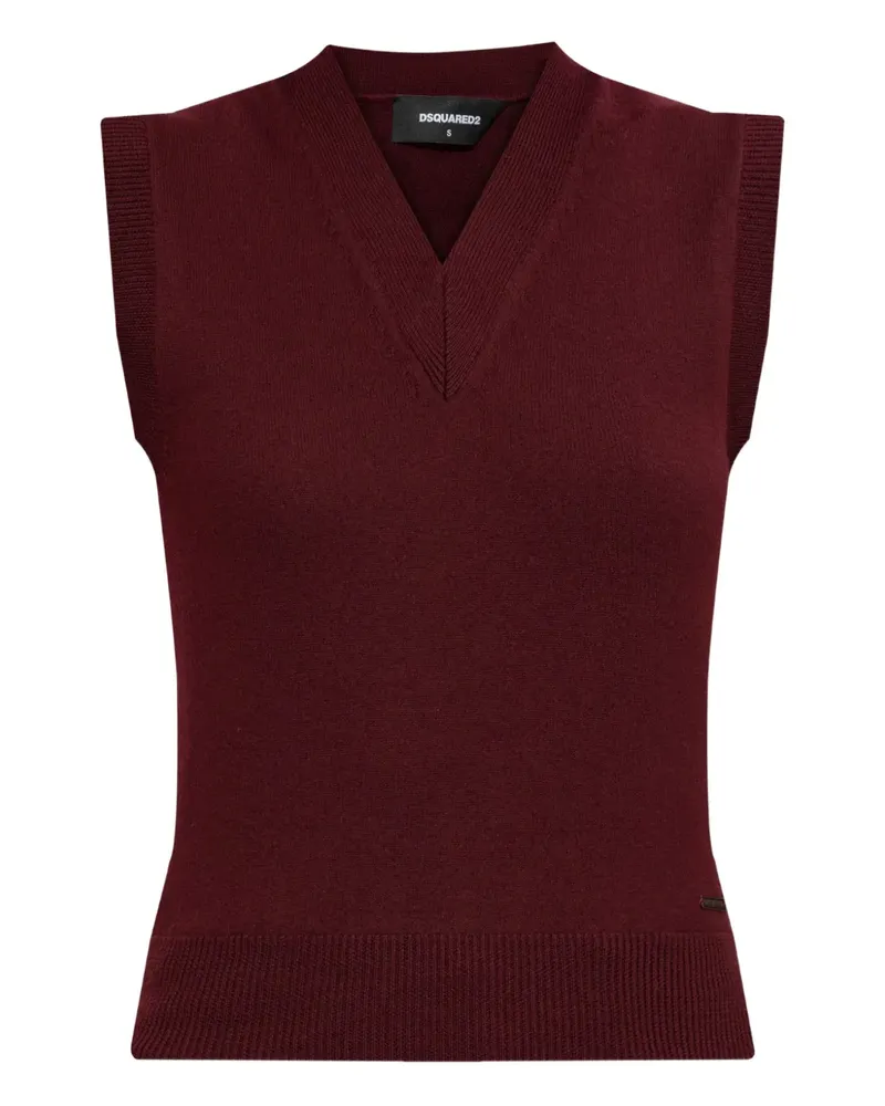 Dsquared2 Oberteil mit V-Ausschnitt - Rot Rot