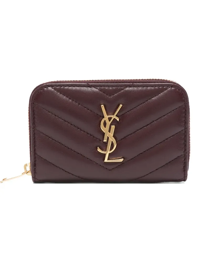 Saint Laurent Gestepptes Portemonnaie mit Logo - Rot Rot
