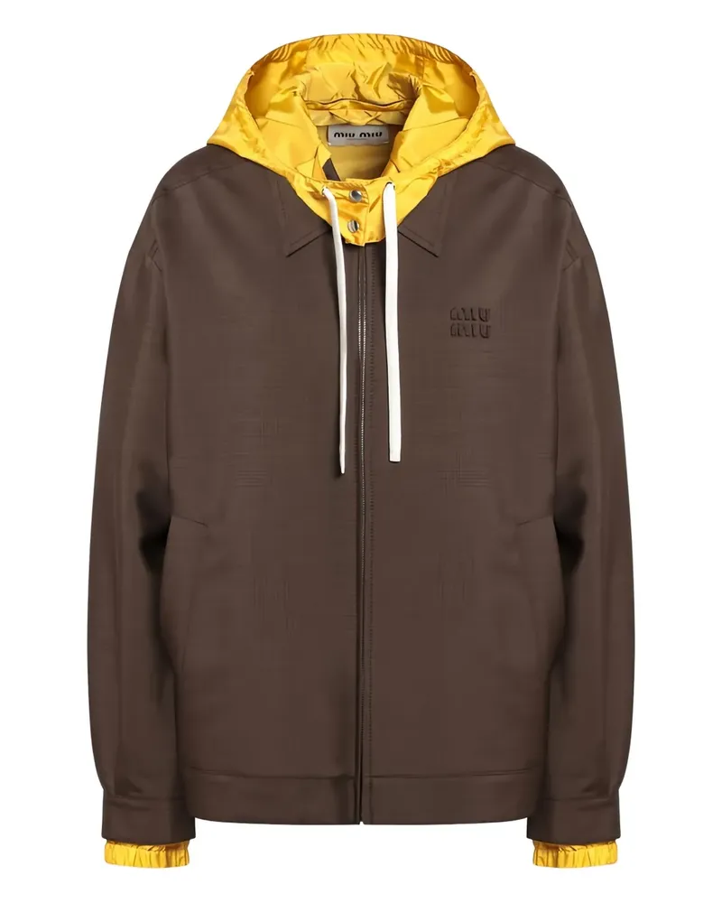 Miu Miu Zweifarbige Kapuzenjacke - Braun Braun