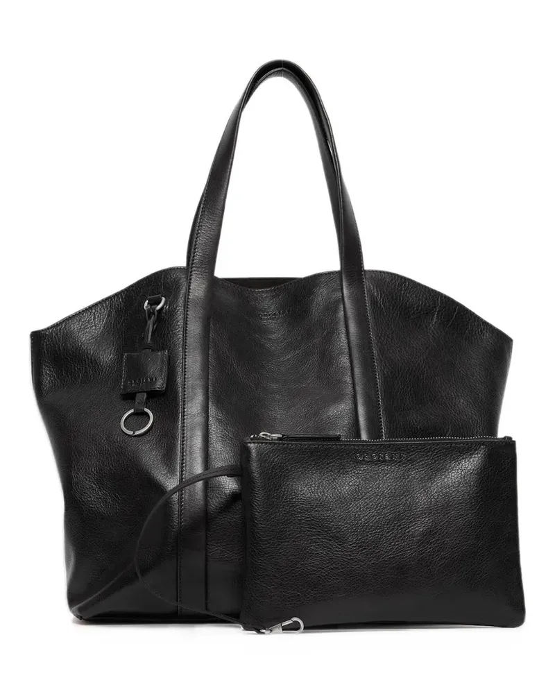 Orciani Lagoon grained leather tote bag - Schwarz Schwarz