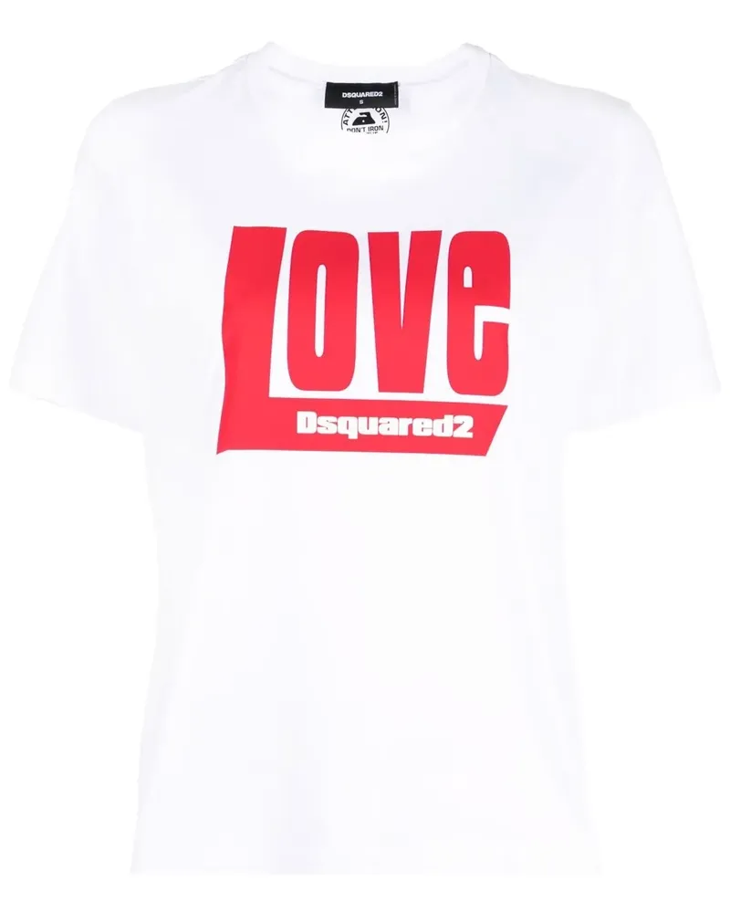 Dsquared2 T-Shirt mit Logo-Print - Weiß Weiß