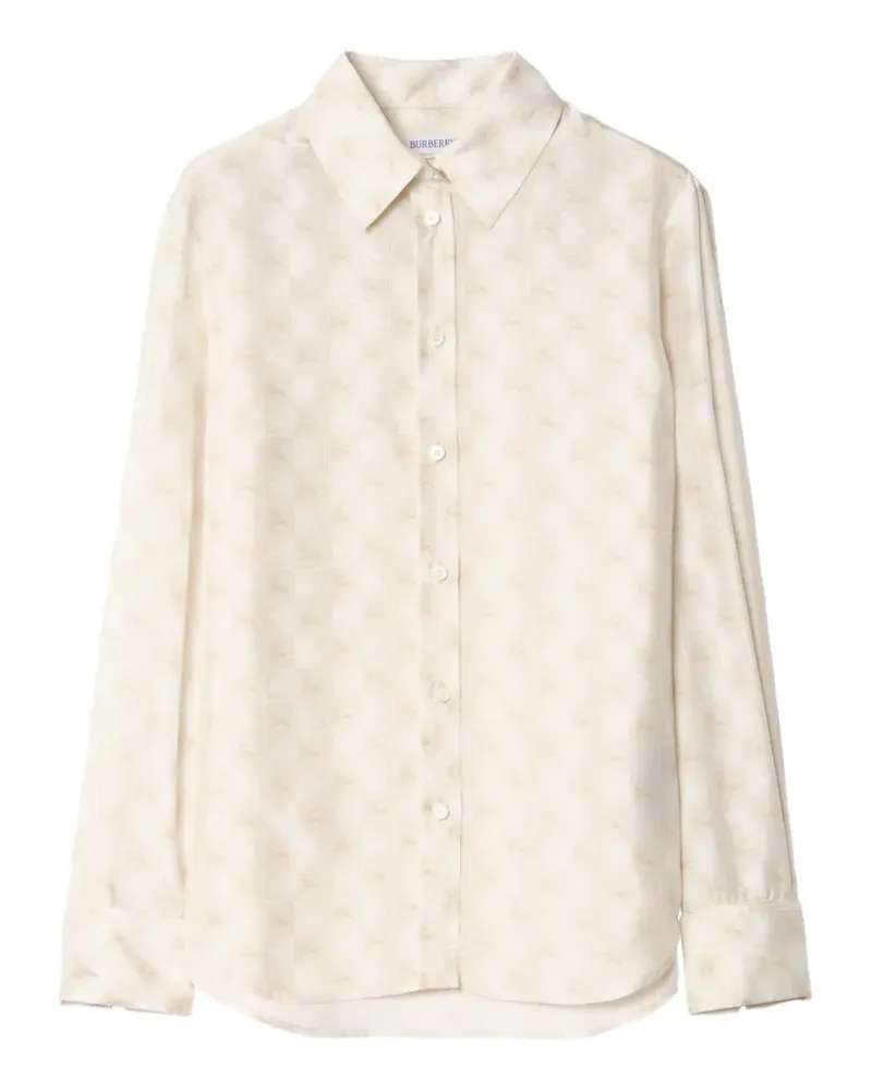 Burberry EKD Seidenhemd mit Schachbrettmuster - Nude Nude