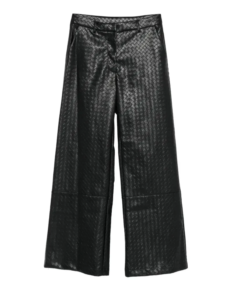 IMPERIAL Wide-Leg-Hose mit Korbgeflecht - Schwarz Schwarz