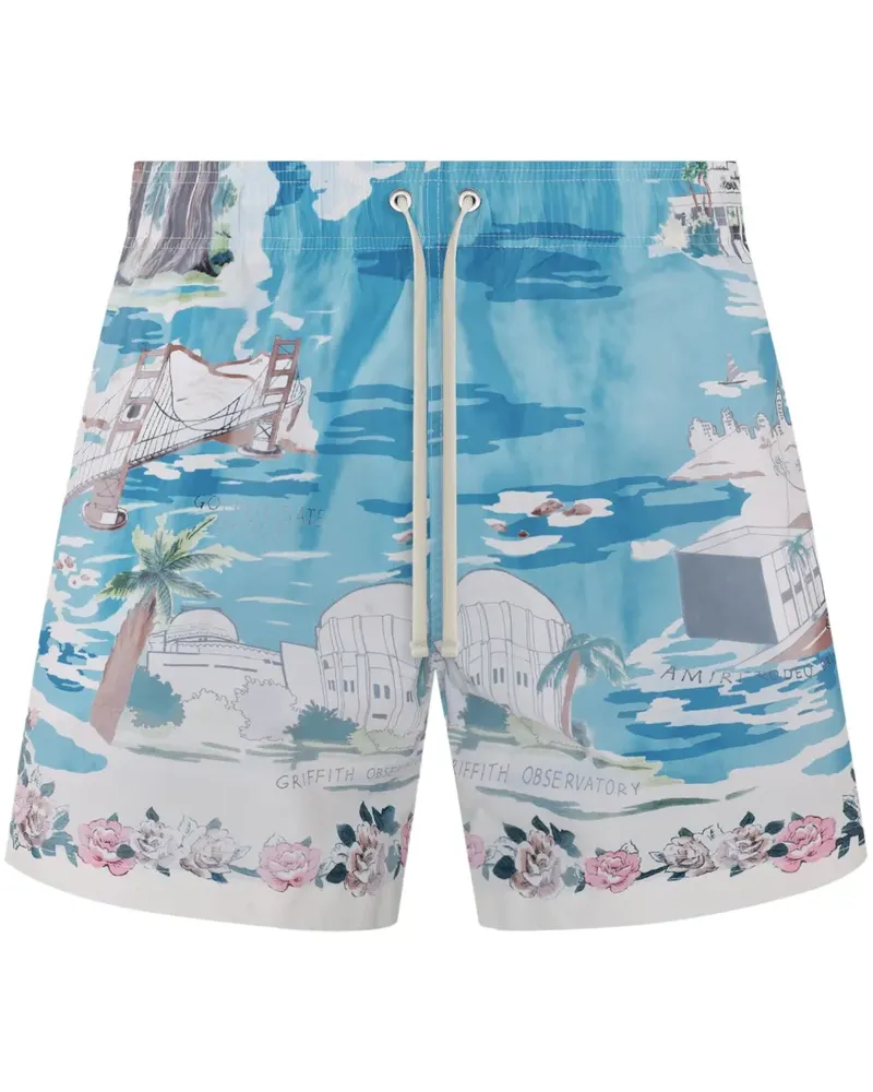 Amiri Badeshorts mit grafischem Print - Blau Blau