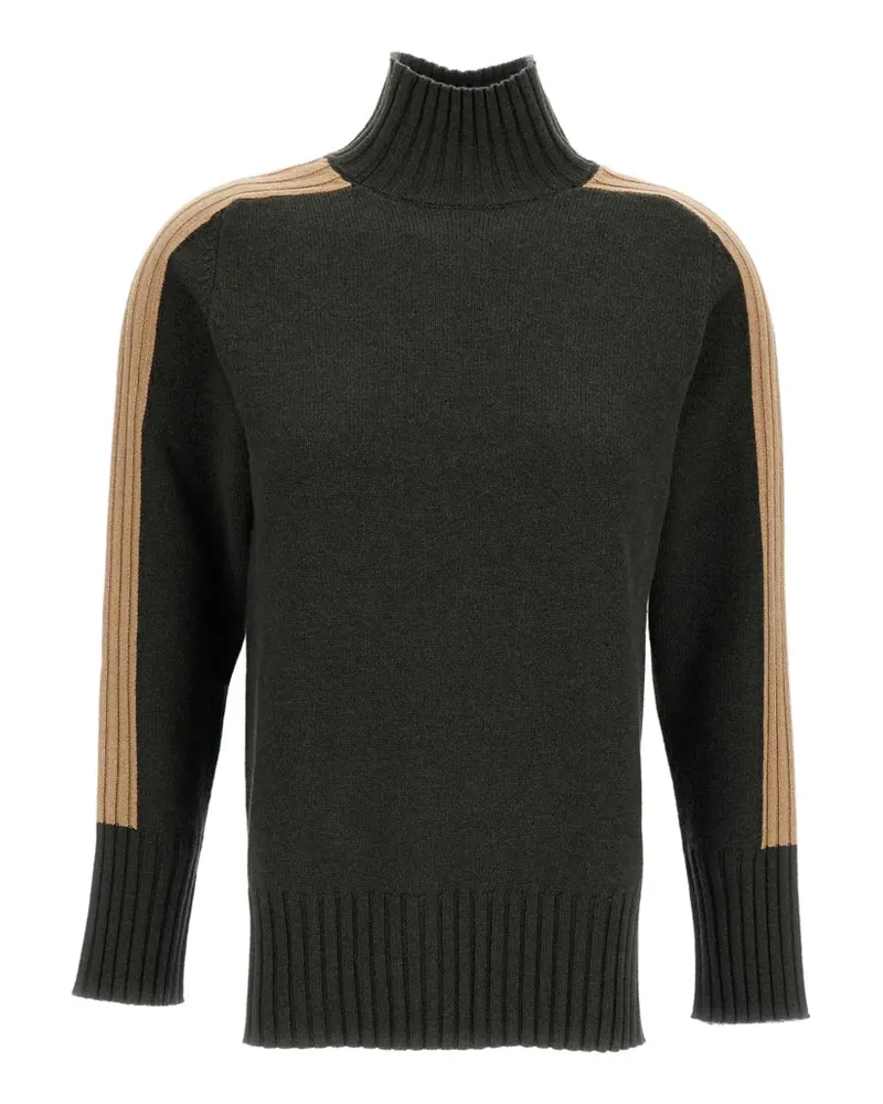 Lorena Antoniazzi Stehkragen-Pullover in Colour-Block-Optik - Grün Grün