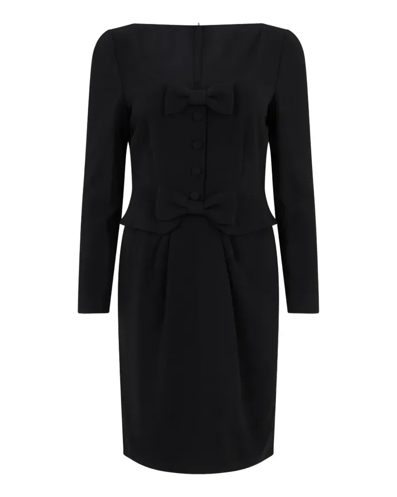 Moschino bow-detail long-sleeve dress - Schwarz Schwarz