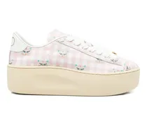 Plateau-Sneakers mit Vichy-Karo - Rosa