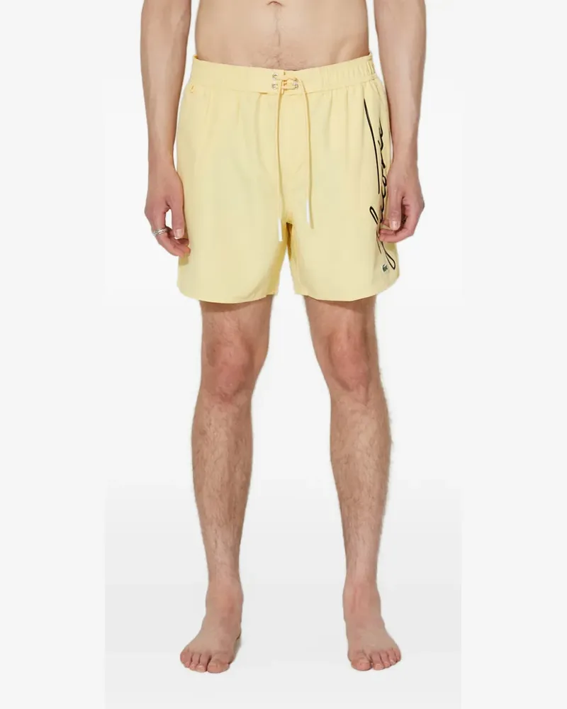 Lacoste logo-print swim shorts - Gelb Gelb