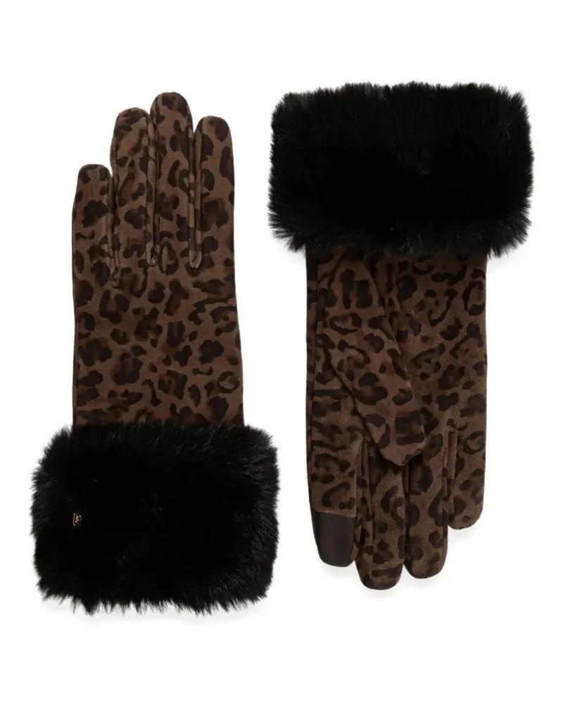 Kurt Geiger leopard-print gloves - Braun Braun