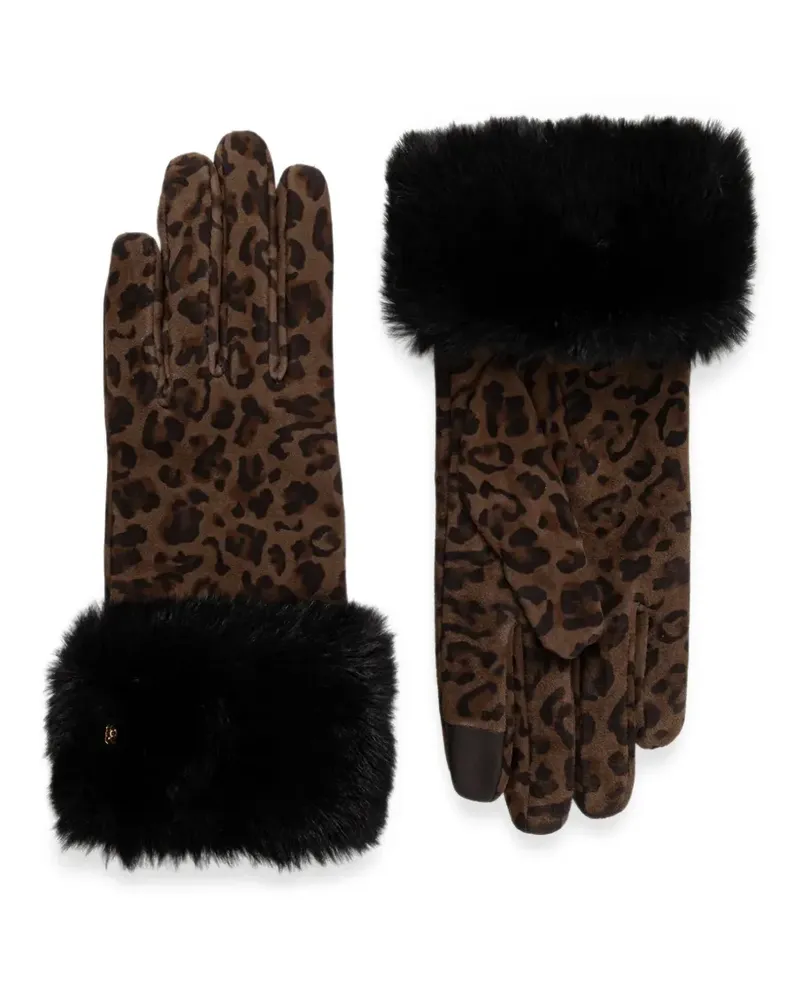 Kurt Geiger leopard-print gloves - Braun Braun