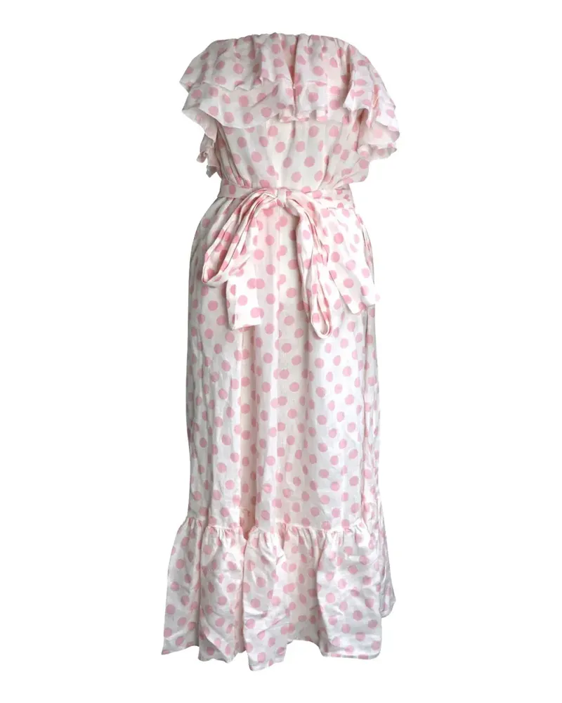 Lisa Marie Fernandez polka-dot pattern strapless maxi dress - Weiß Weiß