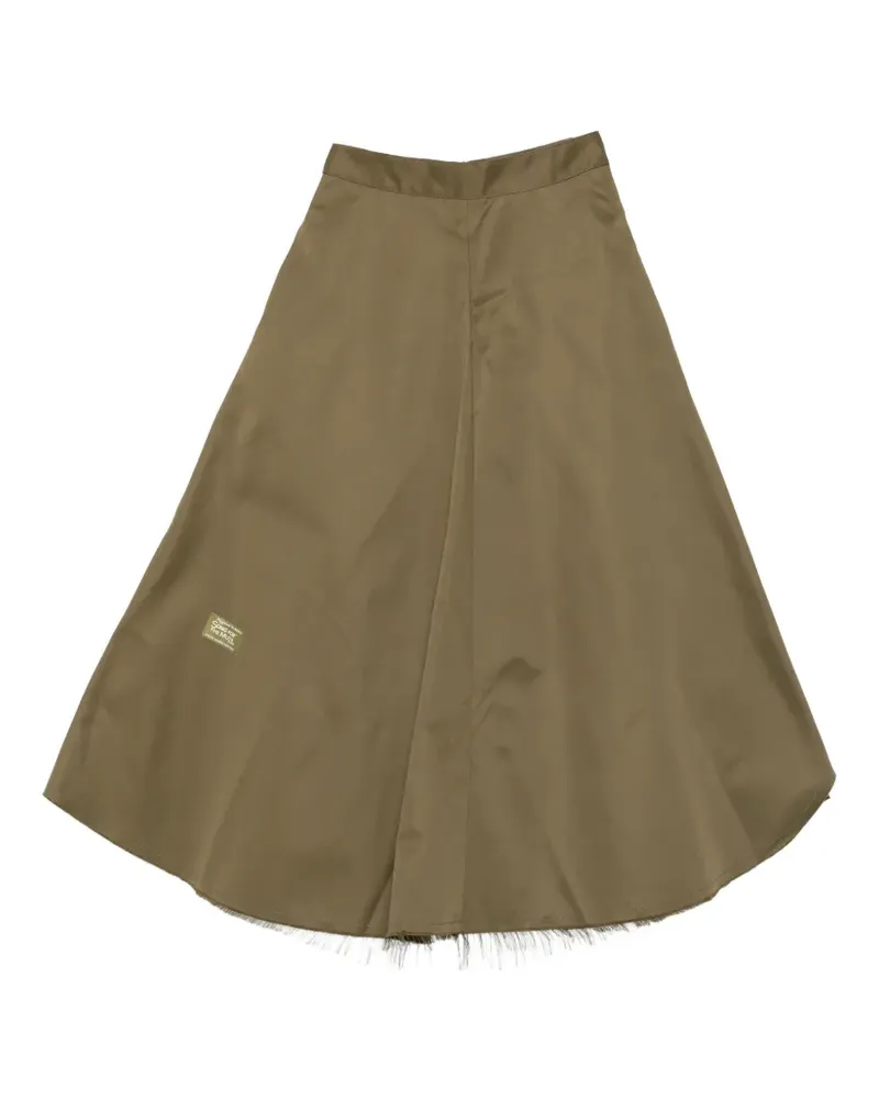 Song For The Mute frayed-edge A-line midi skirt - Braun Braun
