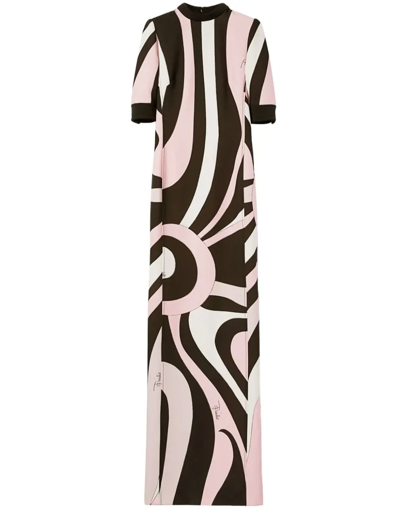 Emilio Pucci Maxikleid mit abstraktem Muster - Schwarz Schwarz