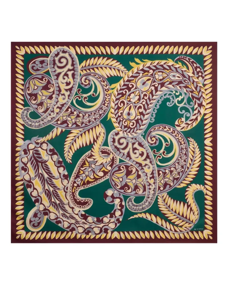 Etro Seidenschal mit floralem Paisleymuster - Rot Rot