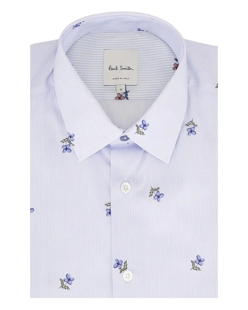Paul Smith striped floral shirt - Blau Blau