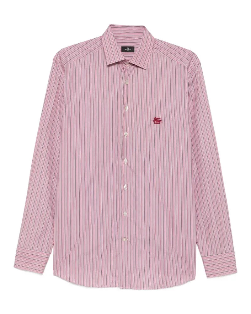 Etro Gestreifter Rock mit Pegasus-Stickerei - Rosa Rosa