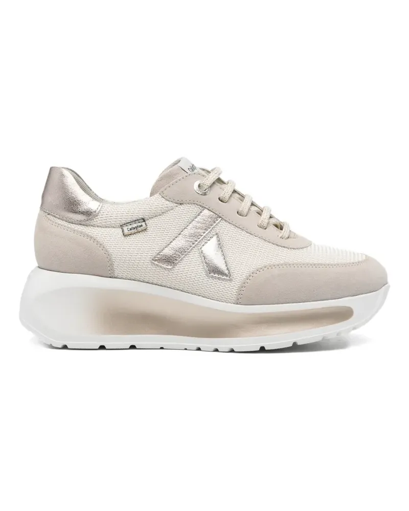CallagHan metallic lace-up sneakers - Nude Nude